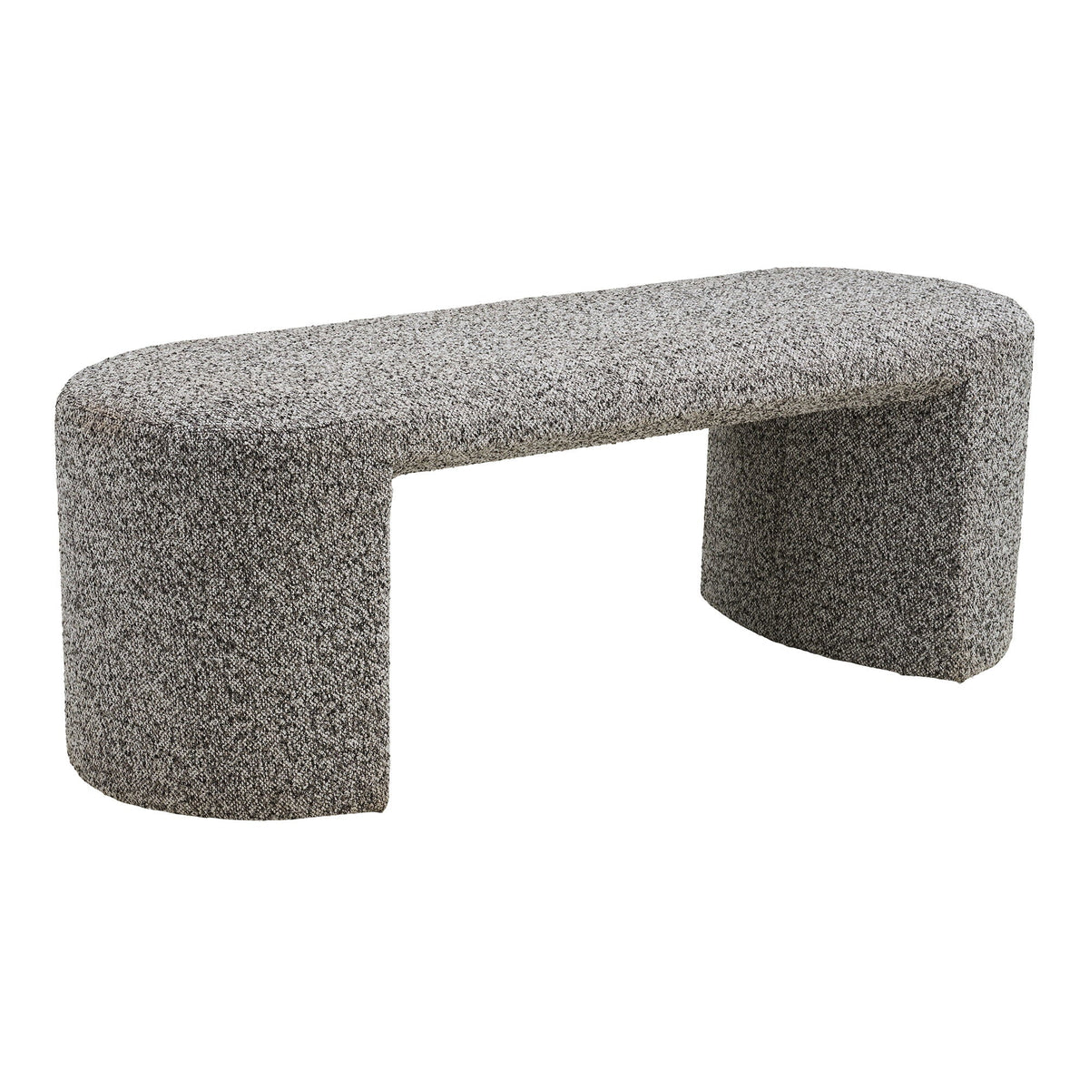 Westport bænk fra House Nordic i sort og hvid bouclé, 120 x 45 x 44 cm