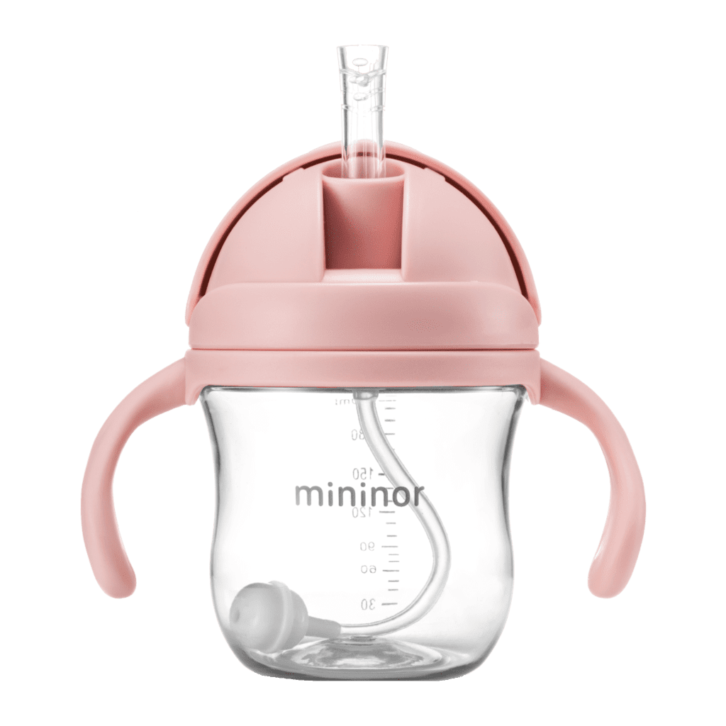 Mininor sugerørskop i klar Tritan, 220 ml, i farven rosa