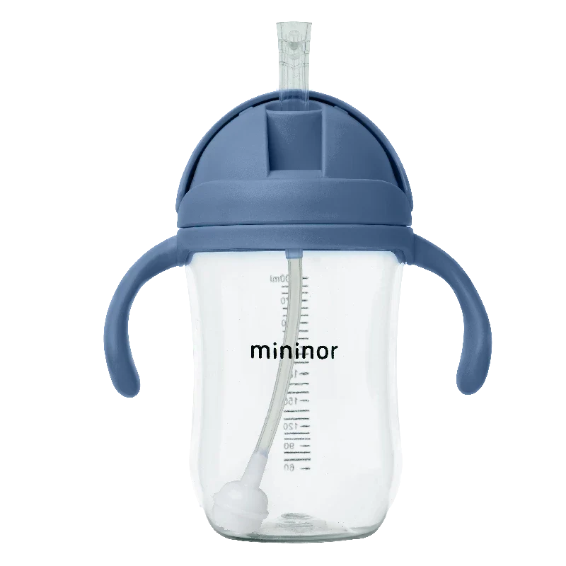 Mininor sugerørskop i klar Tritan, 330 ml, med motivet Blue Whale