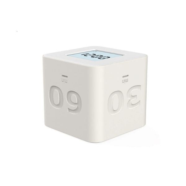 Kubeformet køkkentimer og ur fra Scandinavian Home, 6 x 6 x 5,5 cm