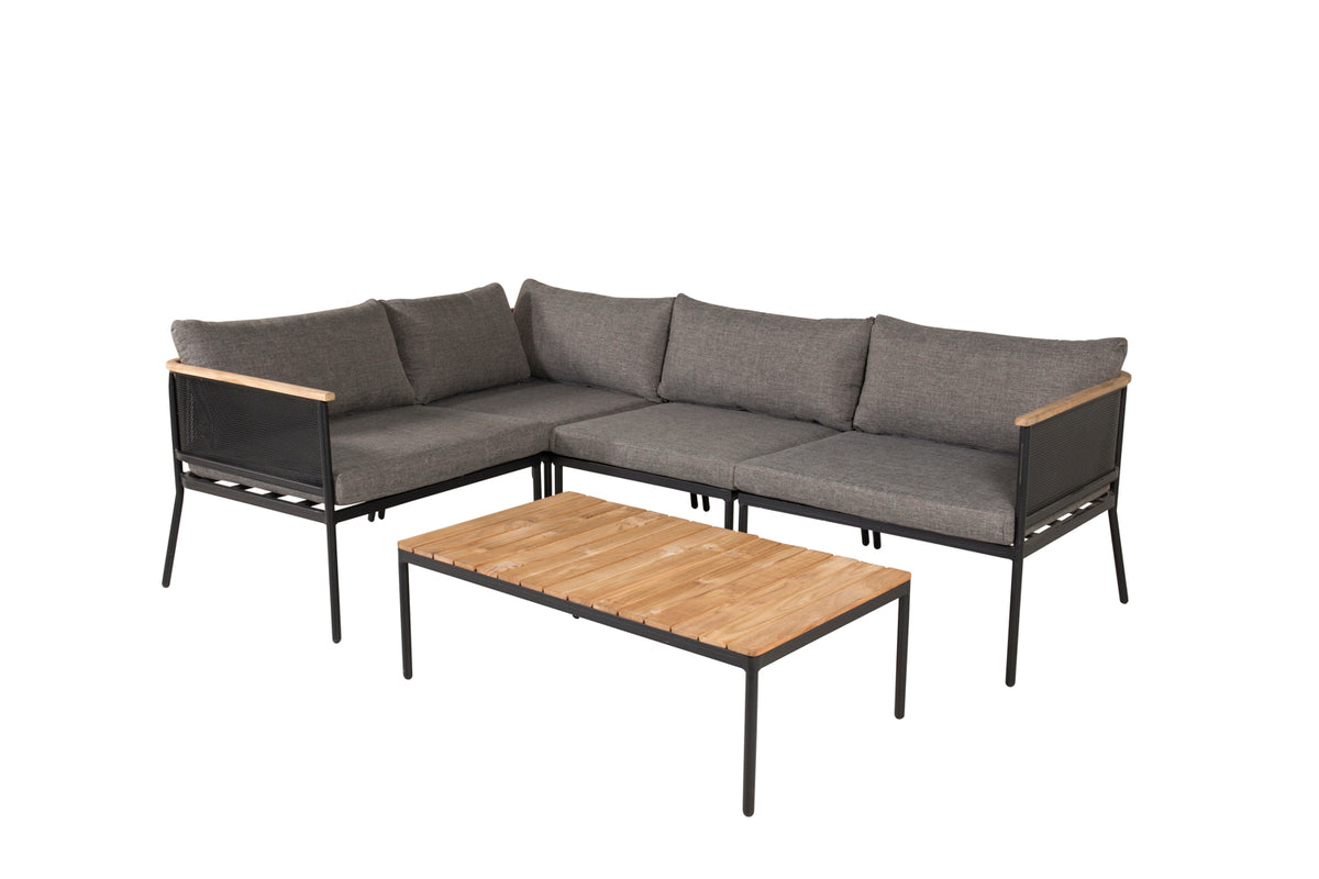 Se Venture Home Nettan - Hjørnesofasæt i Sort Stål / Grå Puder / Teak ❤ Kæmpe udvalg i Venture Home - Køb online på udsalg og tilbud lige nu ❤ Billig fragt og hurtig levering - Varenummer: Bolig&Haven-47933307978058 og barcode / Ean: 7350118410523 på lager - Udsalg på Op til 63% rabat - Over 2.739 mærker samlet ét sted