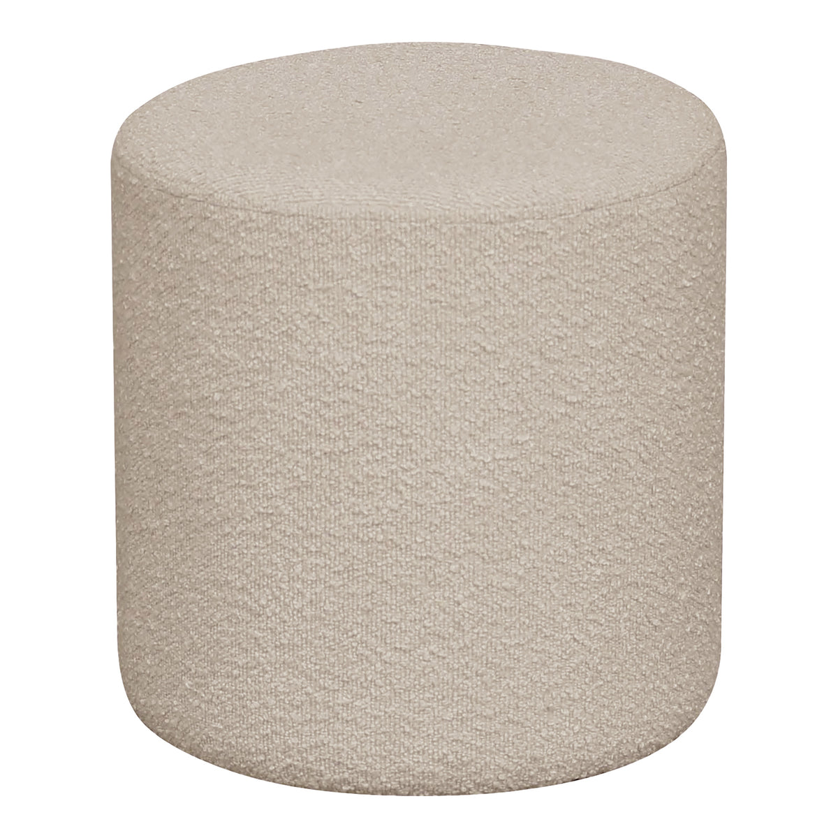 House Nordic Ejby rund puf i beige bouclé polyesterstof, diameter 34 cm