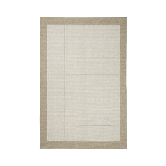 Fladvævet beige Casablanca-tæppe 15022 fra HC Interior Rugs med blød kant og diskret mønster