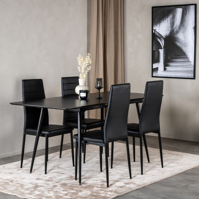 Se Laredo - Spisebord i sort MDF med 1 tillægsplade, 90 x 120 (160) cm. ❤ Kæmpe udvalg i 3-nordic - Køb online på udsalg og tilbud lige nu ❤ Super billig fragt og lynhurtig levering - Varenummer: 3-nordic-5457 og barcode / Ean: på lager - Udsalg på Spisestue - Spiseborde - Moderne designs - unikt, nytænkende og individuelt Spar helt op til 73% - Over 739 kendte brands på udsalg
