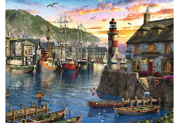 Ravensburger Sunrise at the Port puslespil med 500 brikker