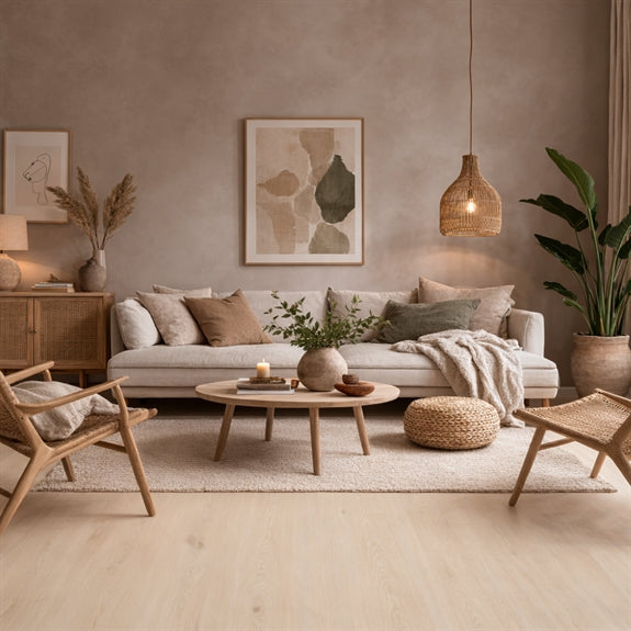 Vinylplanker Timberman Novego Pro Plank i Windsor Lys med børstet overflade