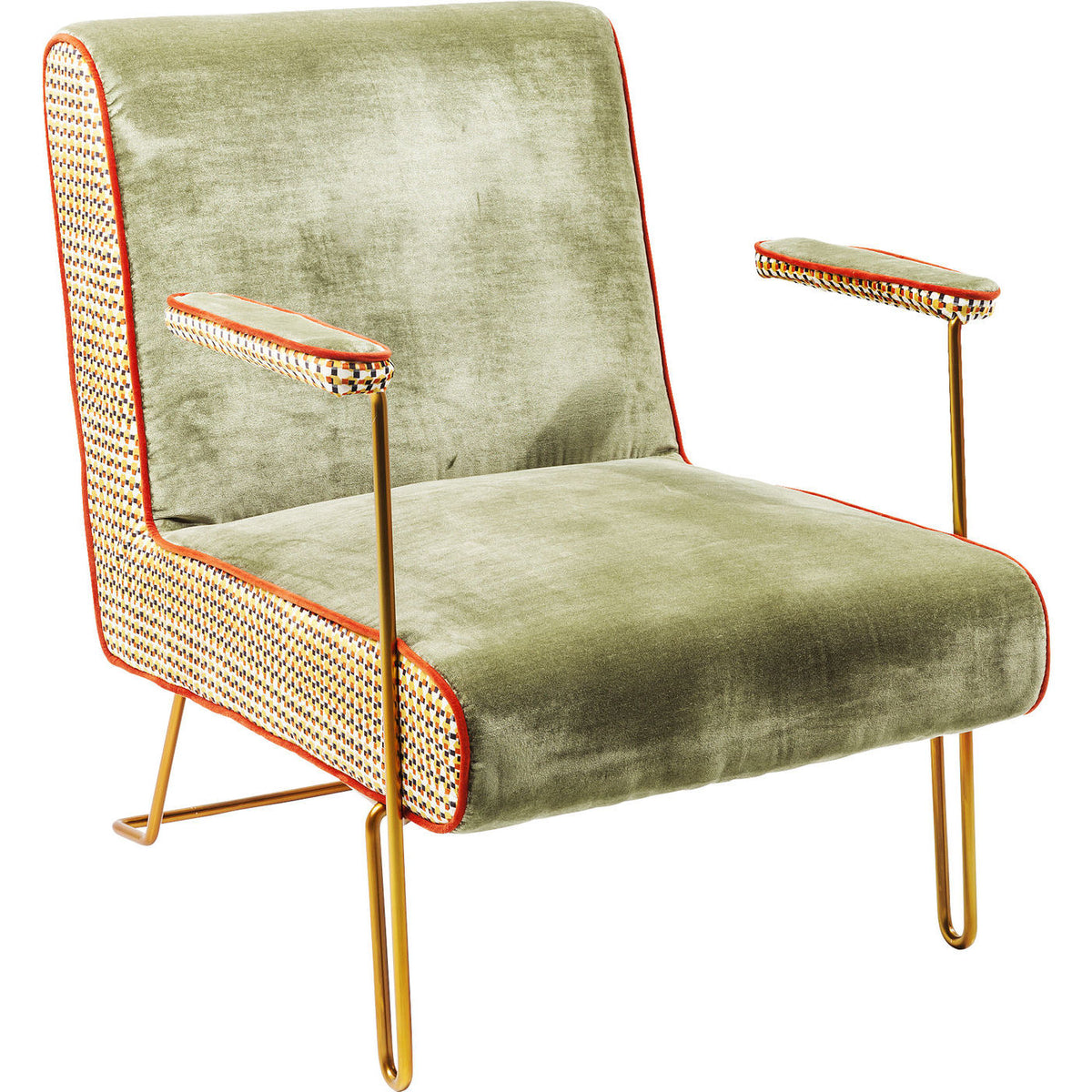 Se KARE DESIGN Aunt Betty Cocktail stol - grønt og multifarvet fløjl og messing, m. armlæn ❤ Kæmpe udvalg i Kare Design - Køb online på udsalg og tilbud lige nu ❤ Meget billig fragt og hurtig levering: 1 - 2 hverdage - Varenummer: Boboonline-16276 og barcode / Ean: 4025621817765 på lager - Udsalg på Møbler,Stole,Lænestole,
KARE Design hvilestole / lænestole,
Lænestole i velour og fløjl,
Stole i Art Deco,
Stole, Spar op til 51% - Over 785 kendte brands på udsalg