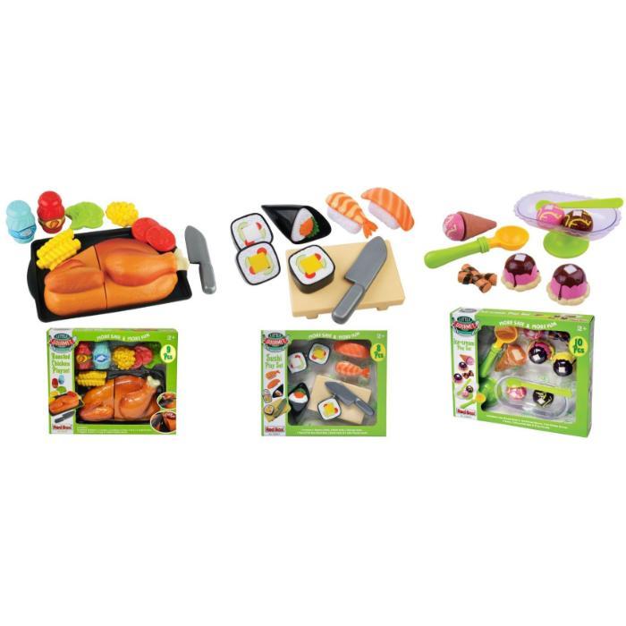 GA Toys legemad med dessert, sushi og grillkylling til rollelege