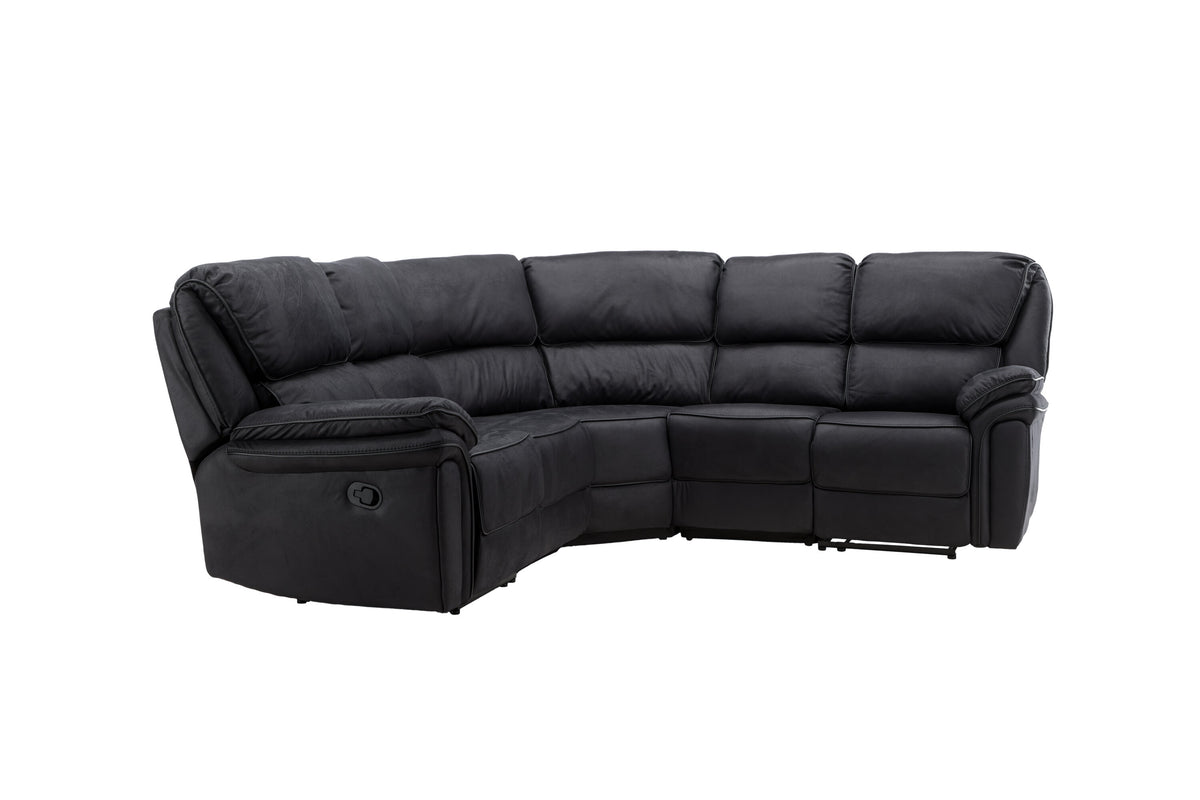 Venture Design Saranda recliner hjørnesofa i sort mikrofiber