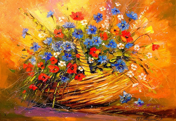 Enjoy puslespil Basket with Flowers med 1000 brikker