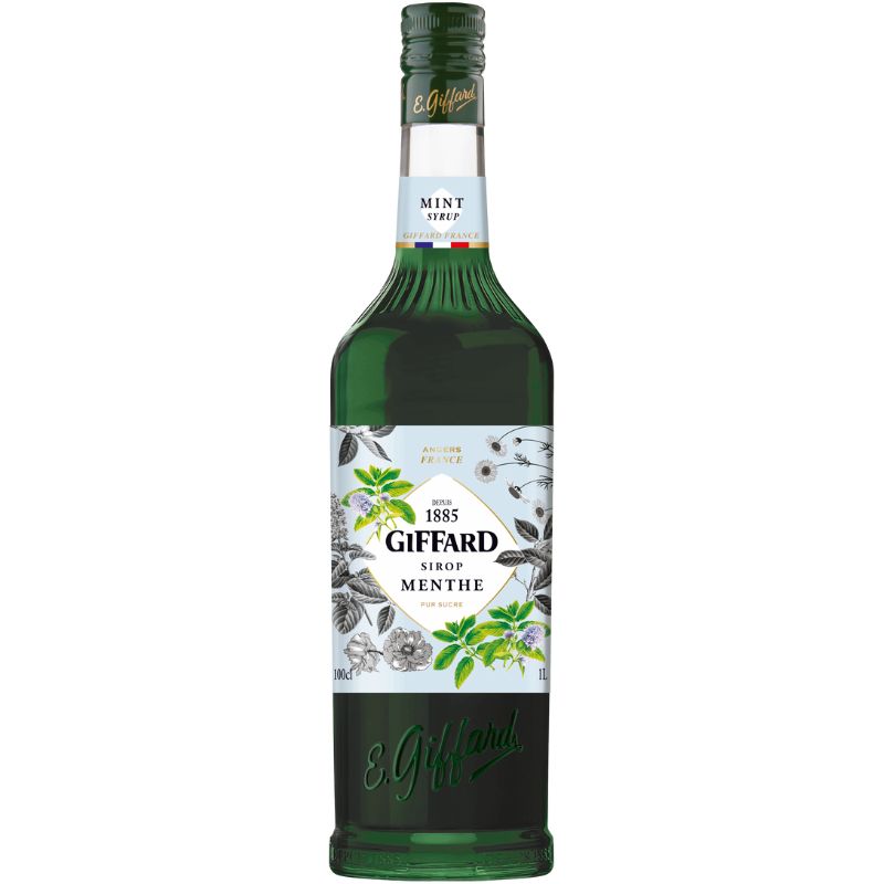 Flaske Giffard Syrup Green Mint med myntesmag, 1 liter
