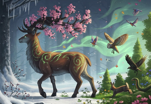 Ravensburger puslespil Deer of Spring med 1000 brikker