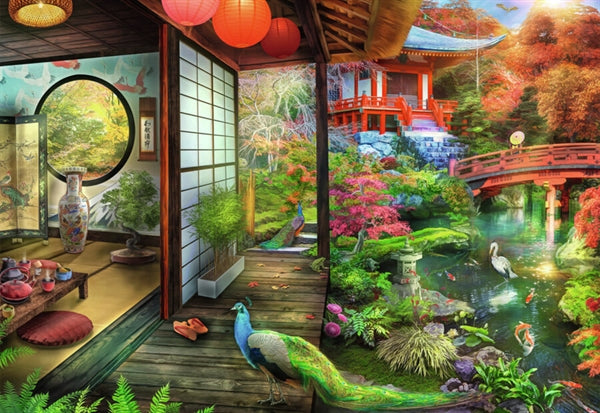 Ravensburger-puslespil Japanese Garden Teahouse, Kyoto med 1000 brikker