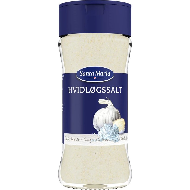 Krydderi med hvidløgssalt fra Santa Maria, finkornet blanding af hvidløg og salt