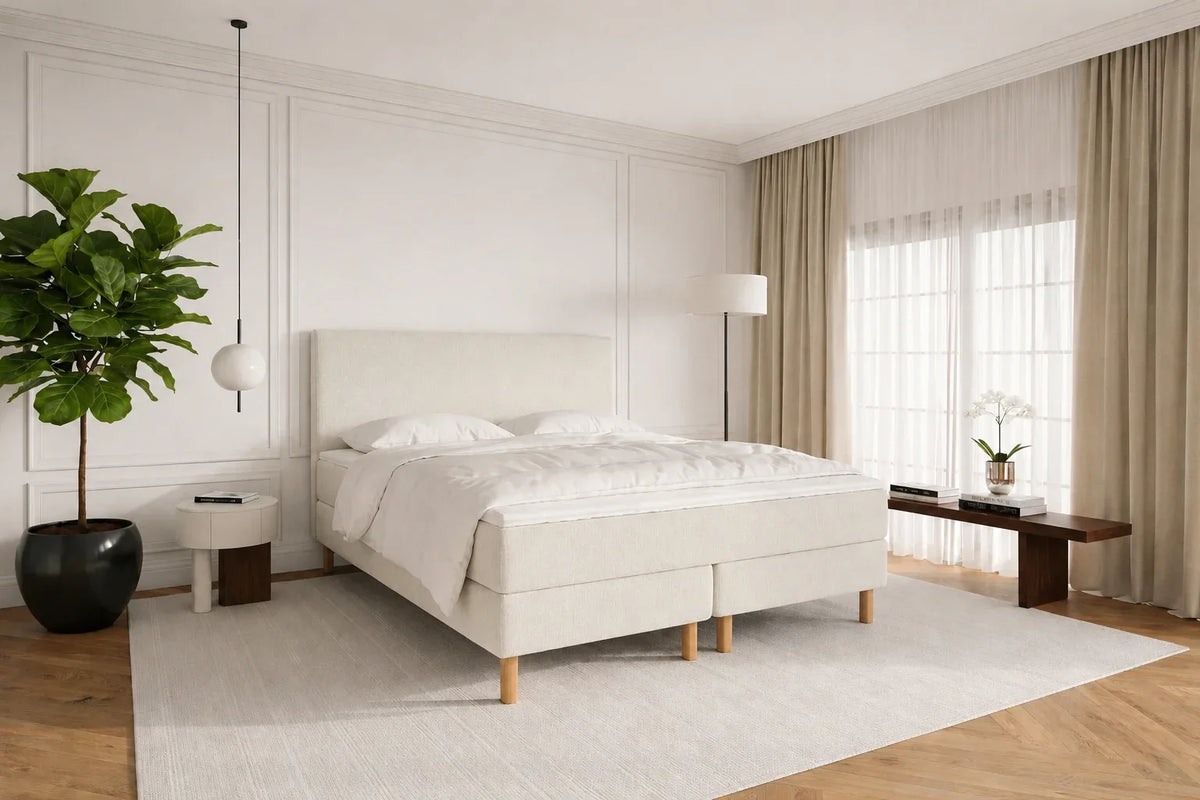 Skagen kontinentalseng 180x200 cm i farven lys sand