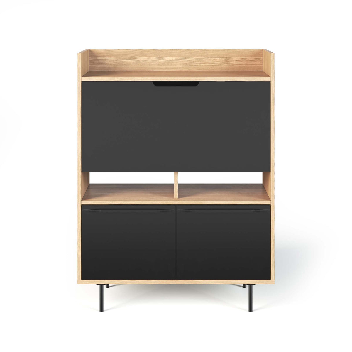 Temahome Lime skrivebord i natur og sort, 104x40x138 cm