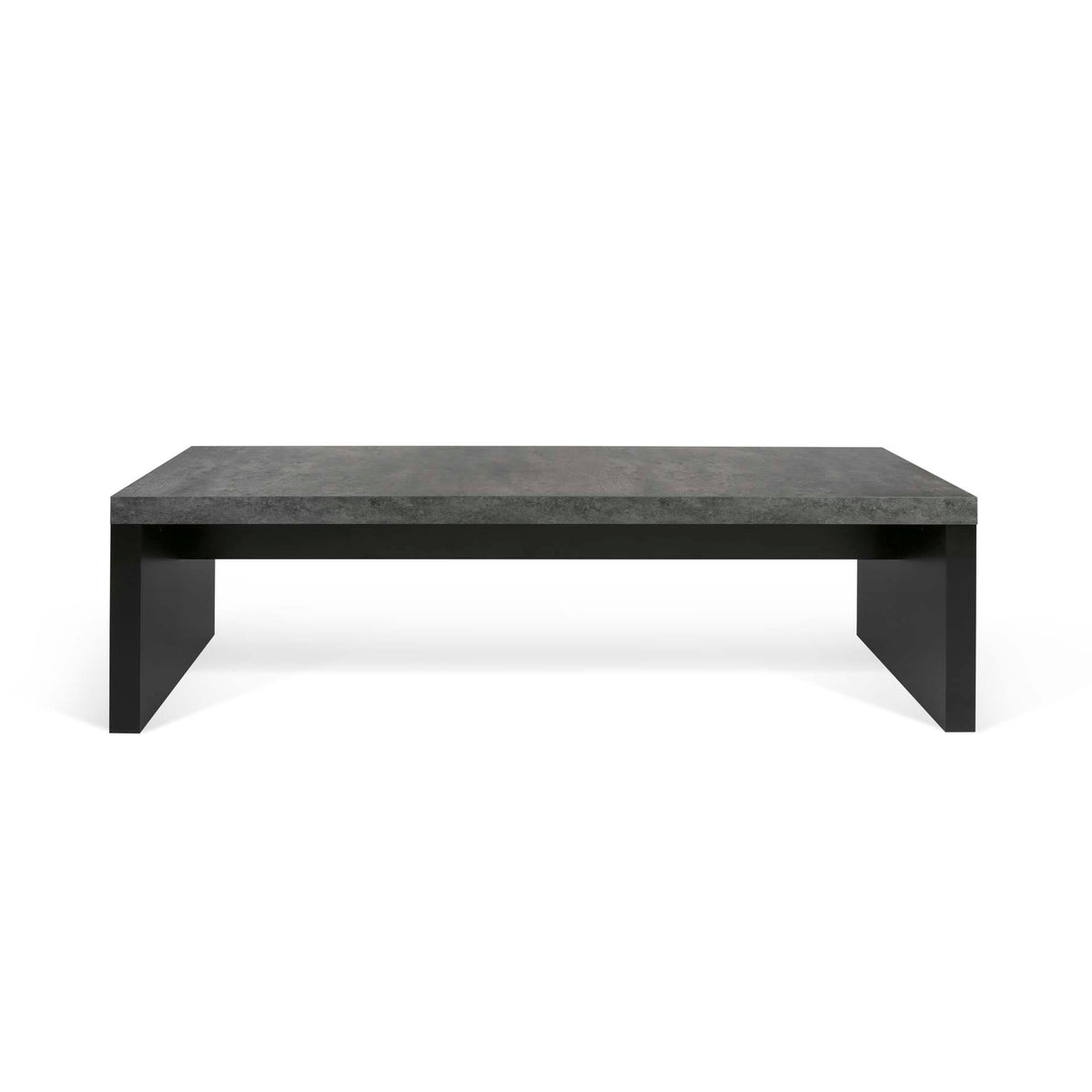 Temahome Detroit bænk, 140 cm, i betonlook og sort
