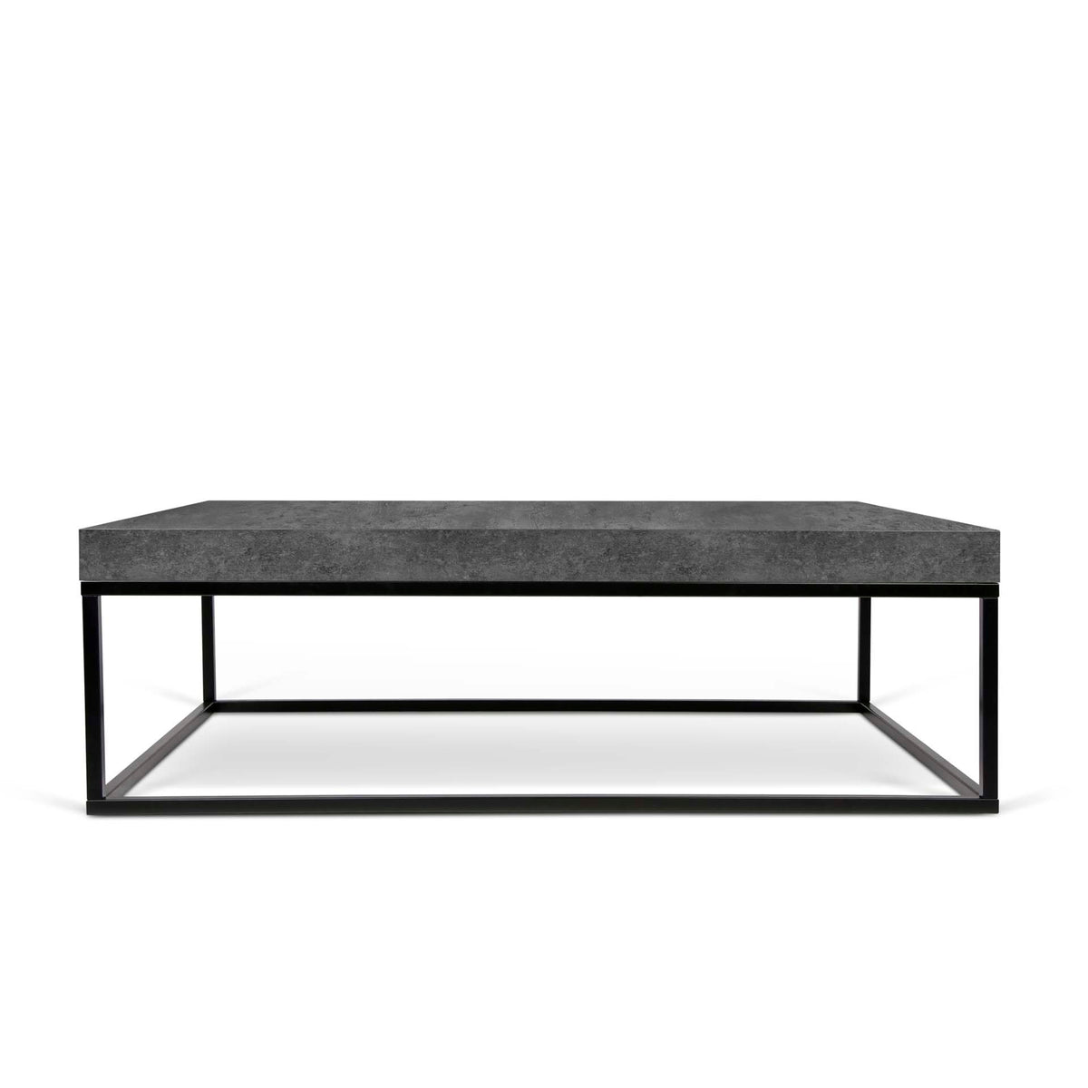 Temahome Petra sofabord i grå betonfinish og sort metal, 120x75 cm