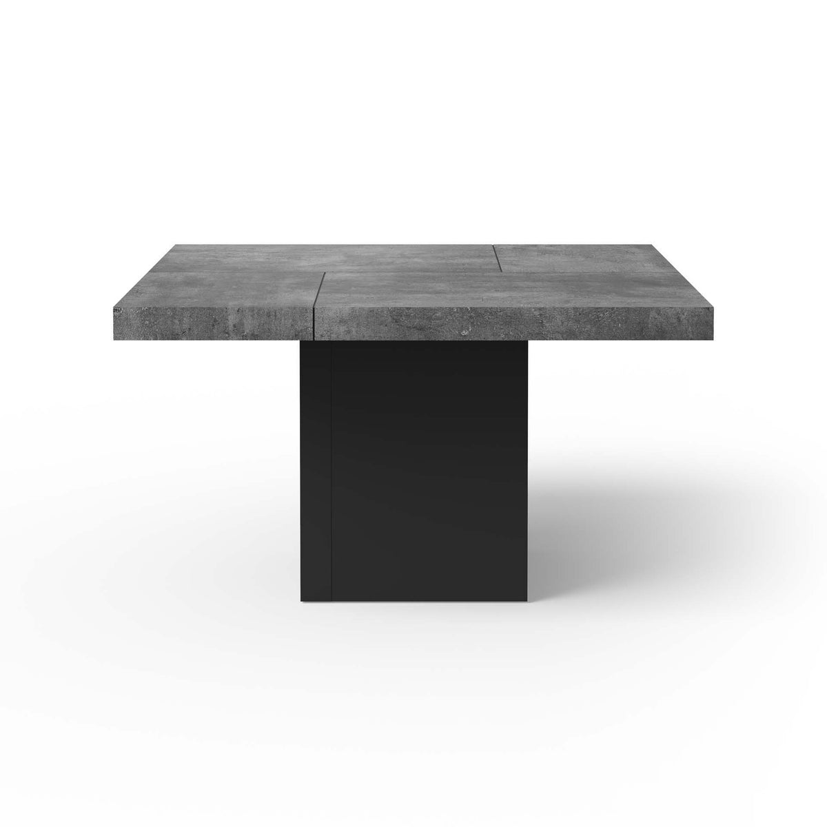 Temahome Chess kvadratisk spisebord i betonlook og sort, 131x131 cm