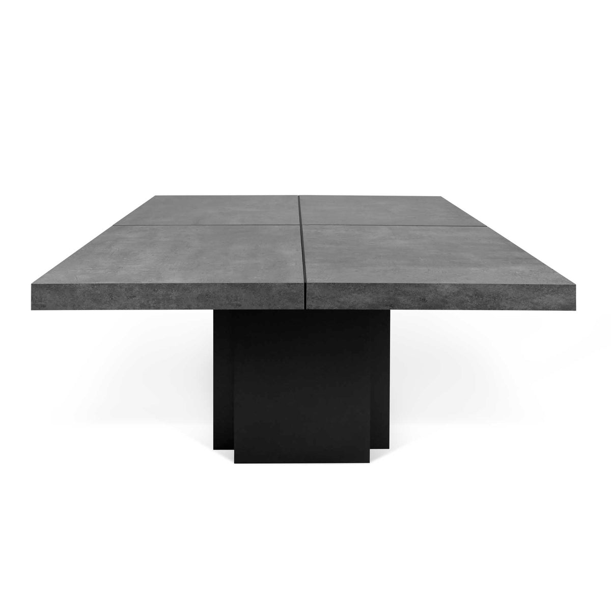 Temahome Dusk kvadratisk spisebord i betonlook og sort, 130 x 130 cm