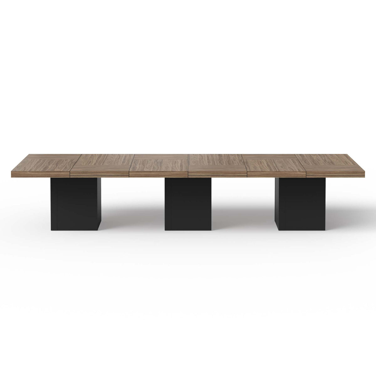 Temahome Chess langt spisebord i valnød og sort, 393x131 cm, til 16 personer