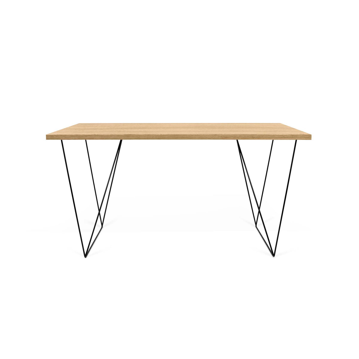 Temahome Flow skrivebord i natur og sort, 140x75 cm