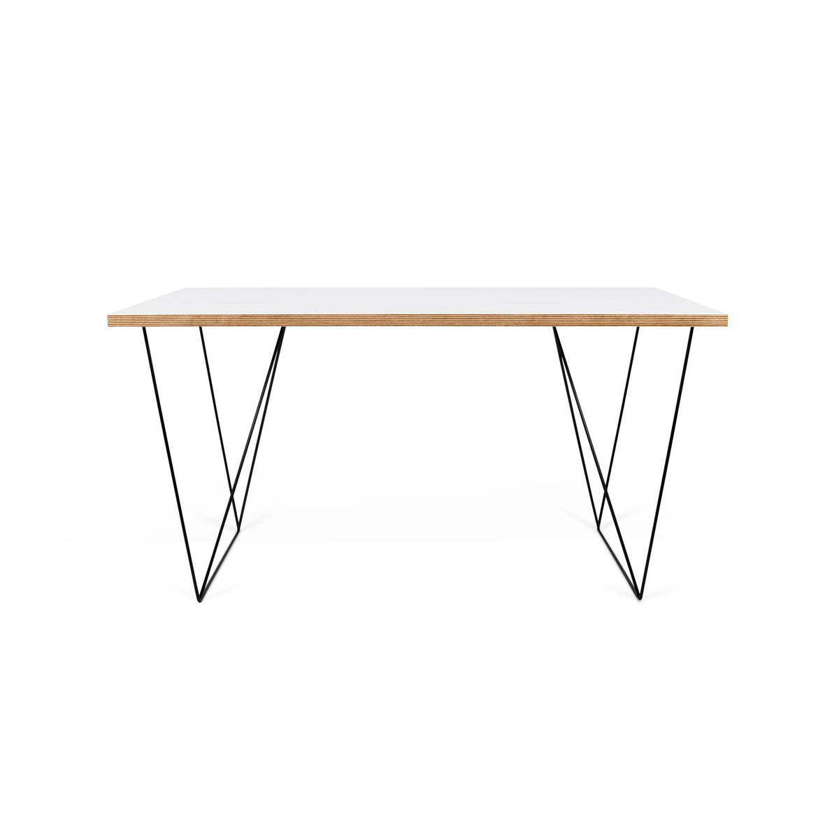 Temahome Flow skrivebord i hvid og sort, 140x75 cm
