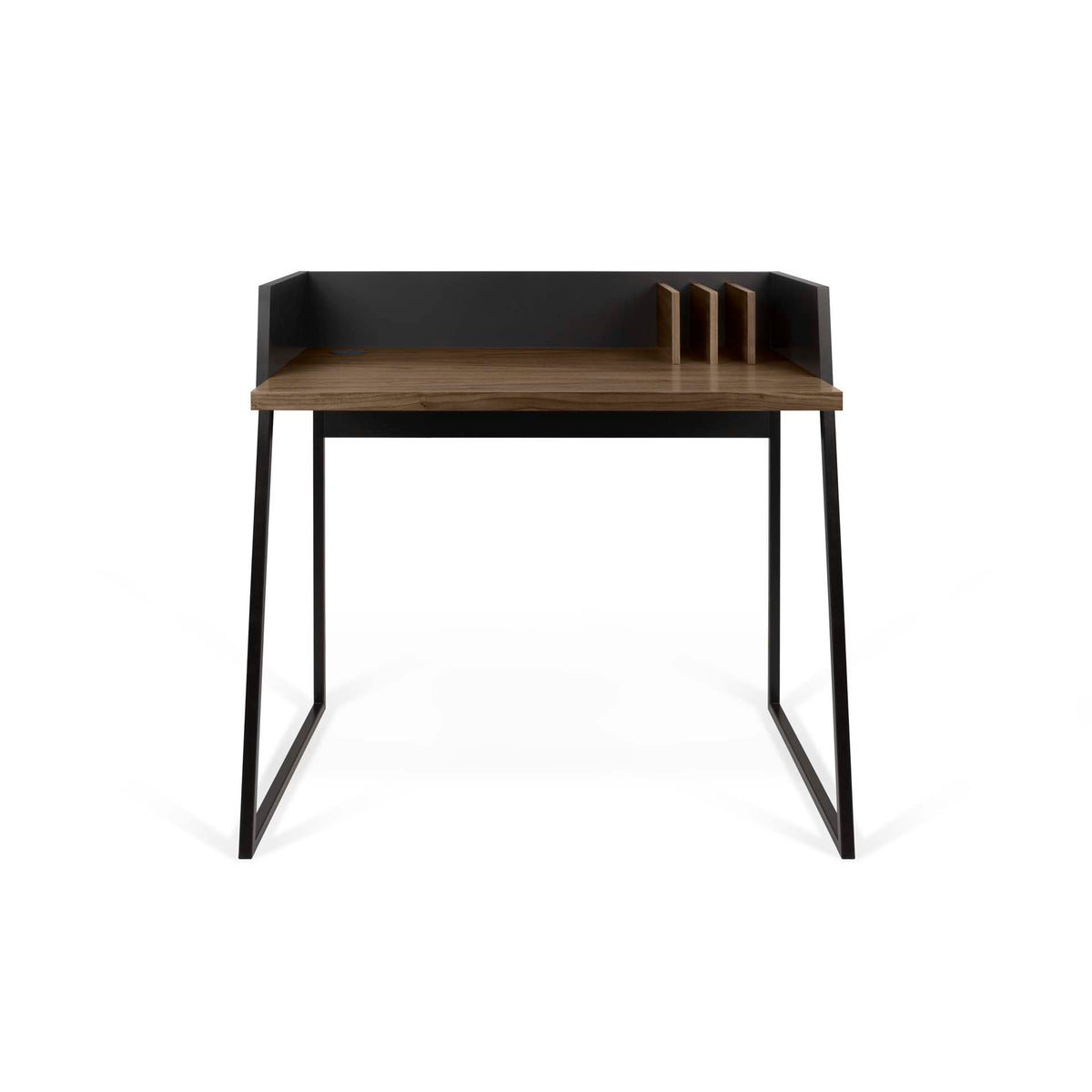 Temahome Volga skrivebord i sort og valnød, 90x60 cm