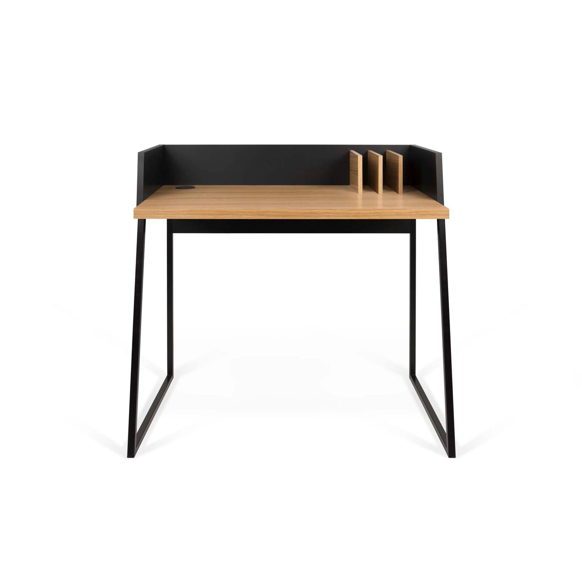 Temahome Volga skrivebord i sort og eg, 90x60 cm