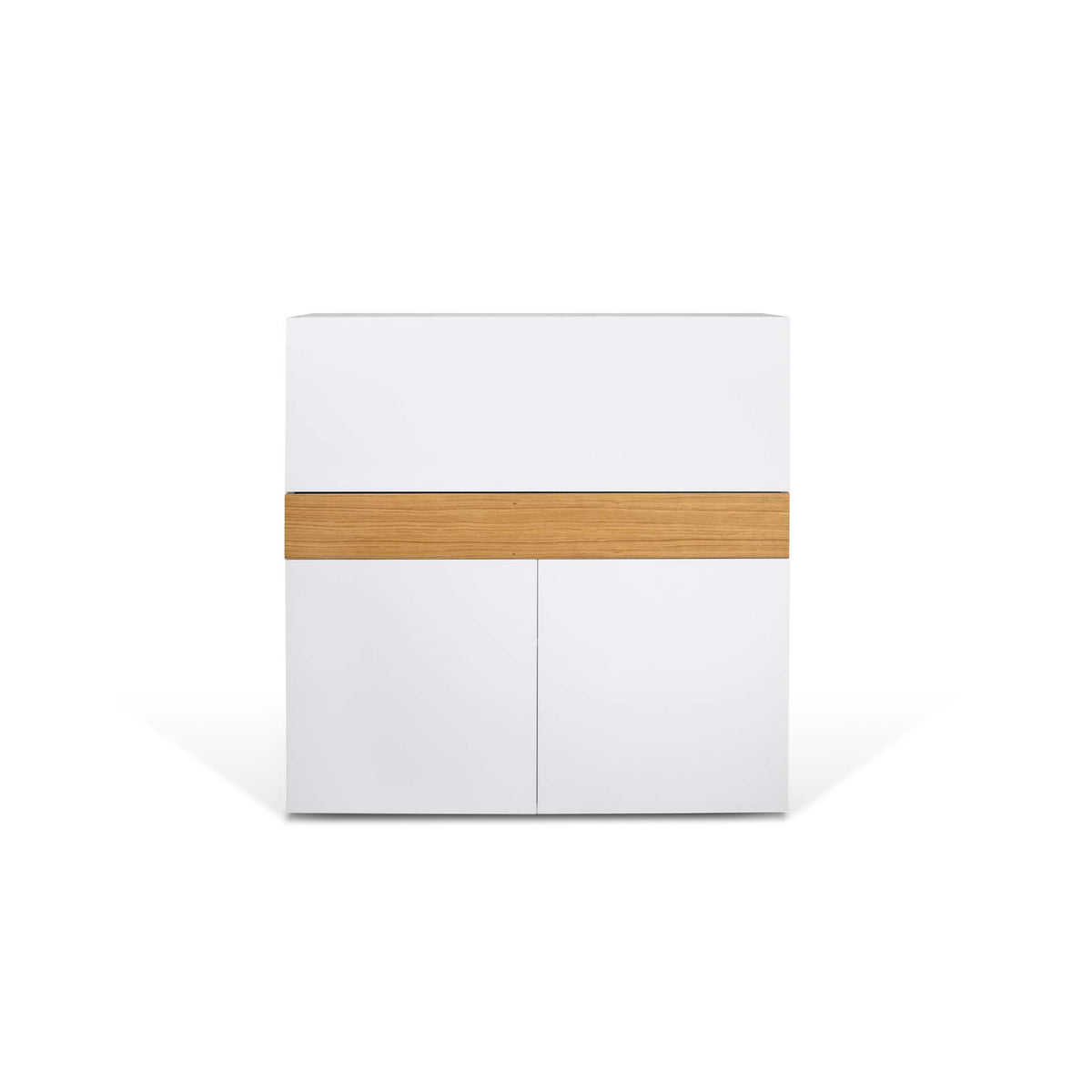 Temahome Focus skrivebord i hvid og natur, 110x42x109 cm