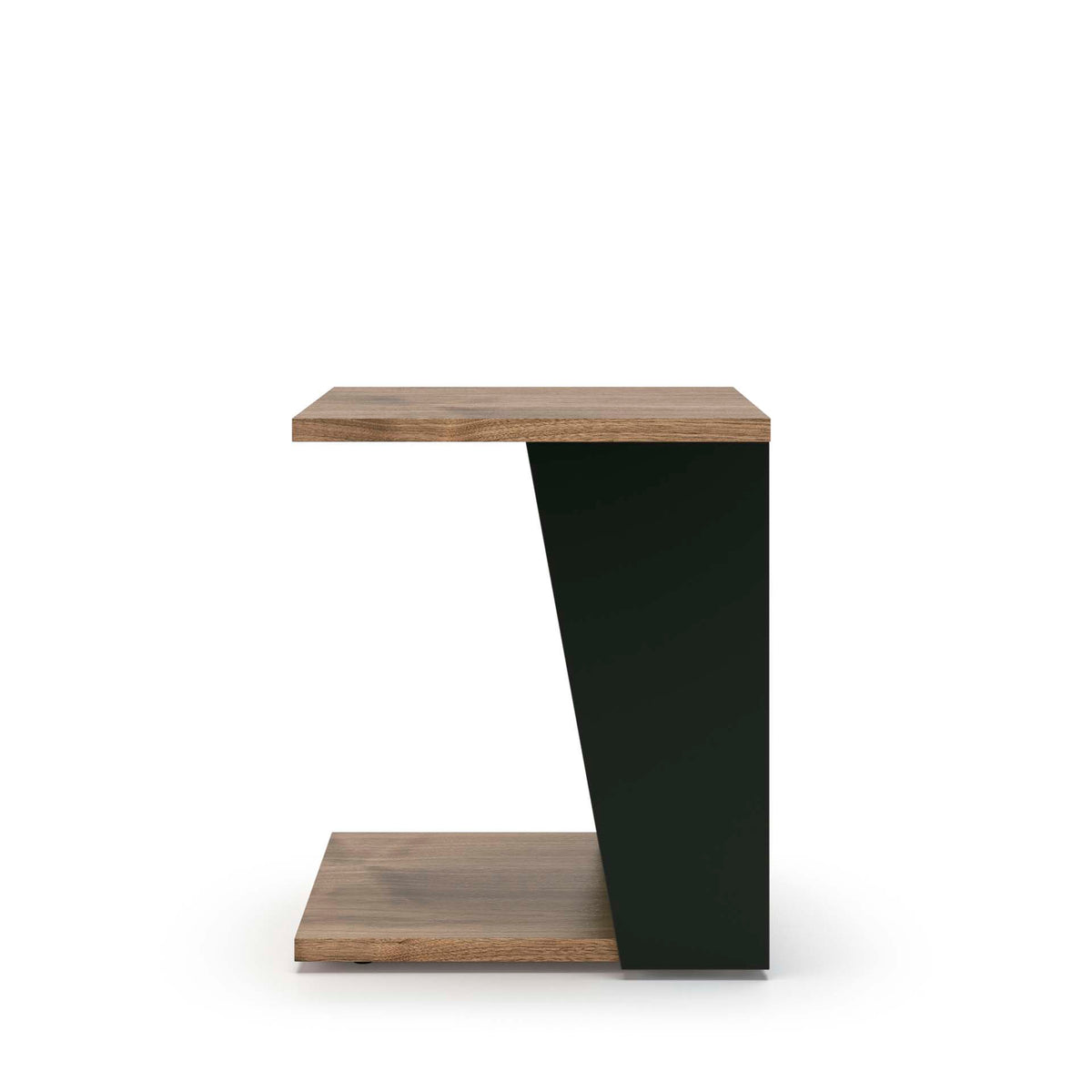 Temahome Albi sidebord i valnøddefinér med sort metal, 40x40 cm