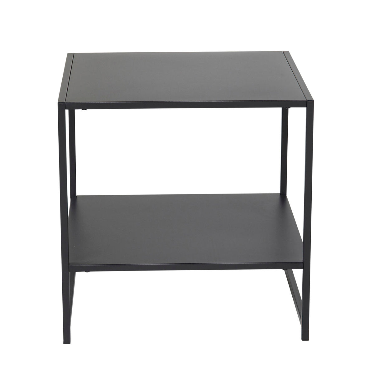 Venture Design Staal sidebord med hylde i sort stål, 50,8x50,8 cm