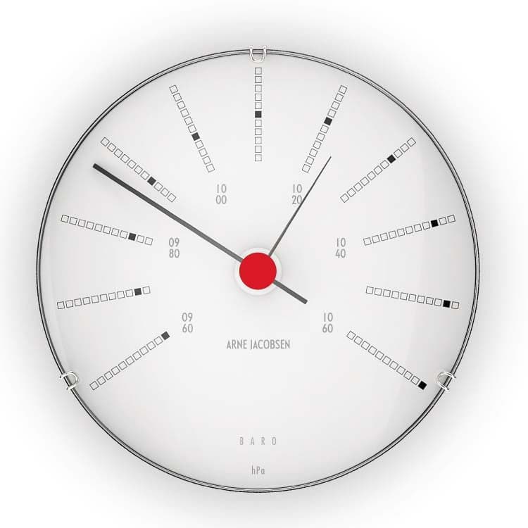 Se Arne Jacobsen - Bankers Barometer Ø12 cm hvid/sort/rød ❤ Stort online udvalg i Arne Jacobsen ❤ Meget billig fragt og hurtig levering: 1 - 2 hverdage - Varenummer: RKTK-AJ43686 og barcode / Ean: &