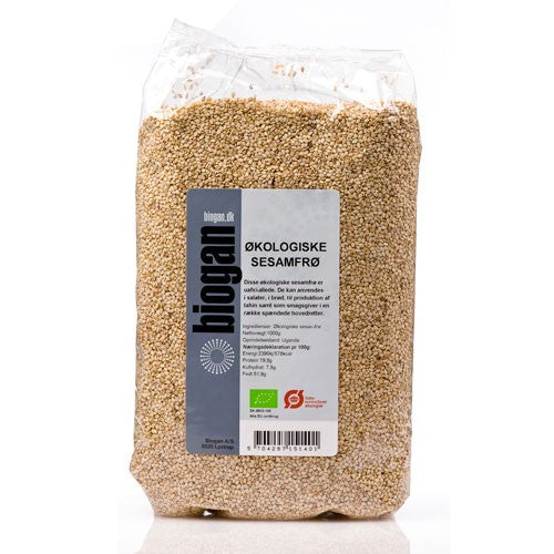 Pakke med økologiske sesamfrø fra Biogan, 1 kg