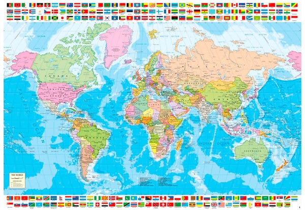 Educa puslespil Political World Map med 1500 brikker