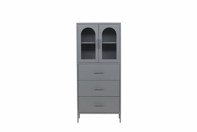 Se Venture Home - La Paz, Vitrineskab, metal, lysegrå, 160x70x35cm ✔ Kæmpe udvalg i  Venture Home - Køb online på udsalg og tilbud lige nu ✔ Hurtig levering: 1 - 2 Hverdage samt billig fragt - Varenummer: BGH-50444244353354 og barcode / Ean: 7340220809124 på lager - Udsalg på Alle produkter (Lagerbeholdning er større end 1) Spar op til 54% - Over 1324 kendte brands på udsalg