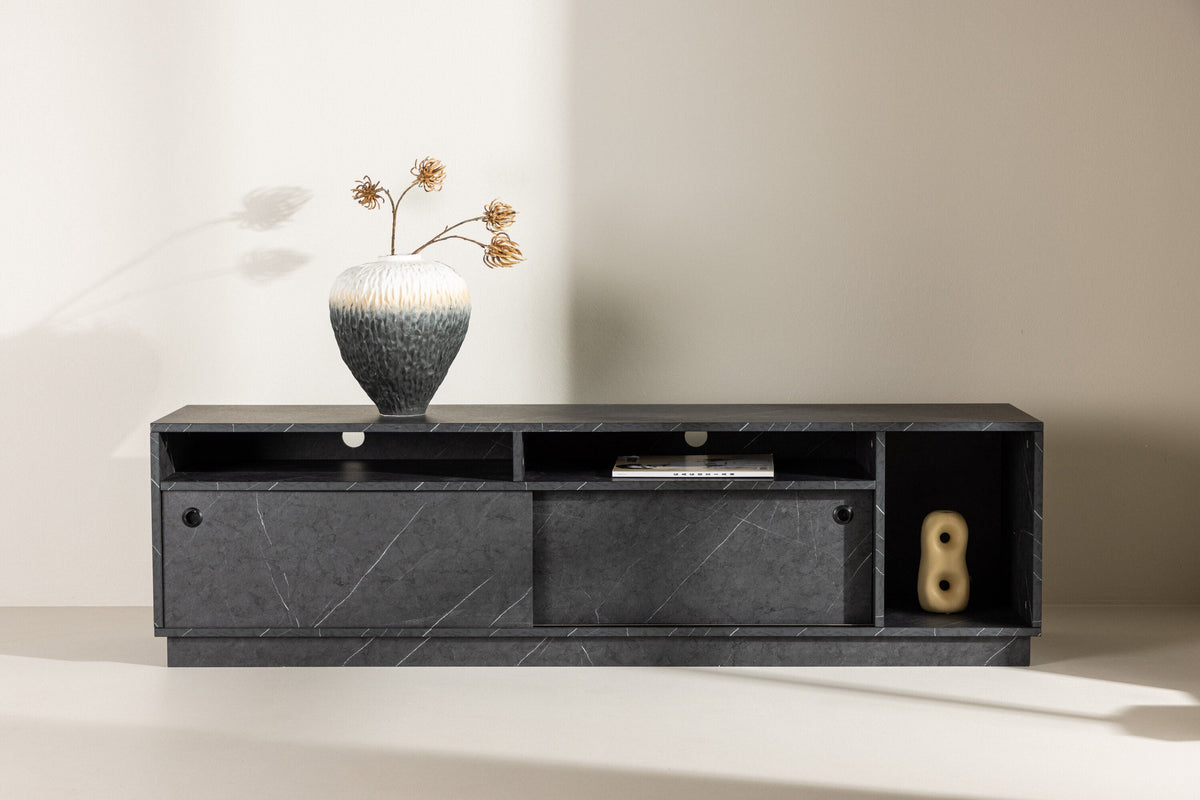 Se Venture Home - Girona TV-bænk - Sort / Sort melamin - 180Ã40Ã50 cm ❤ Kæmpe udvalg i Venture Home - Køb online på udsalg og tilbud lige nu ❤ Billig fragt og hurtig levering - Varenummer: Bolig&Haven-50541617348938 og barcode / Ean: 7340220816153 på lager - Udsalg på Få op til 63% i rabat - Shop udsalg fra mere end 1.798 mærker