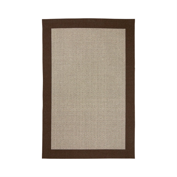 Brunt fladvævet Casablanca-tæppe 19245 fra HC Interior Rugs med prikket midterfelt