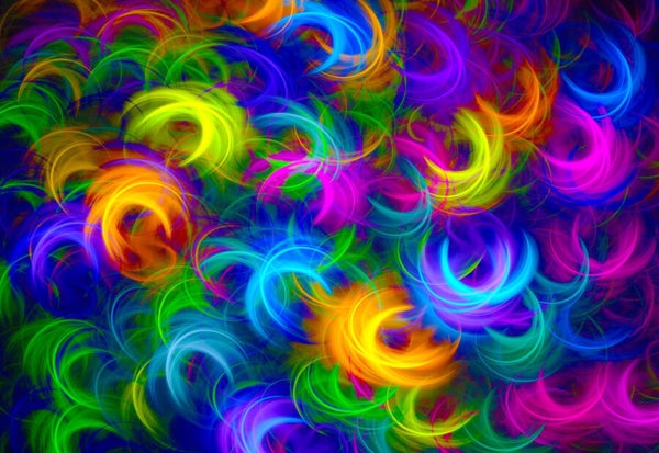 Enjoy puslespil Abstract Neon Feathers med 1000 brikker