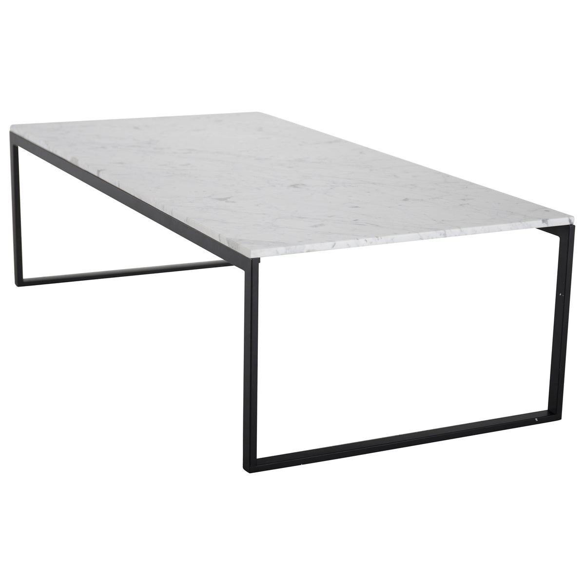Venture Design Estelle sofabord med hvid marmor og sort metal, 120x60 cm