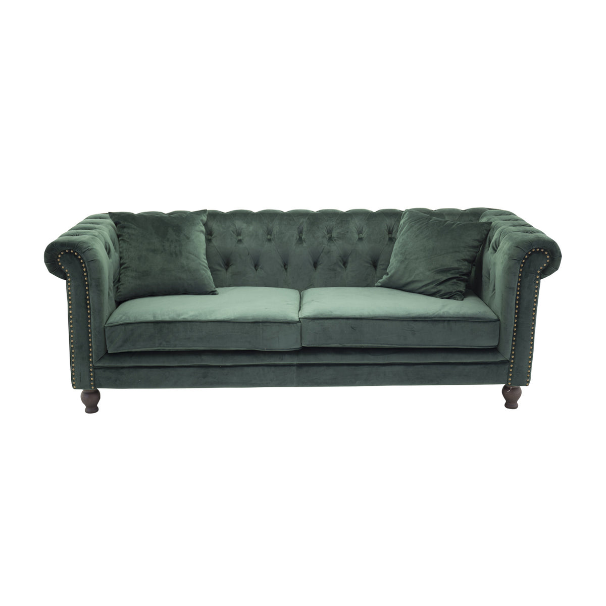 Venture Design Velvet 3-personers sofa i grøn velour og træ