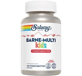 Solaray Barne-Multi tyggevit. børn &bull; 100 tab.