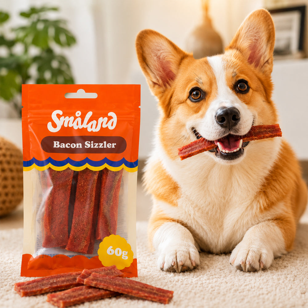 Se Småland Bacon Sizzler 60g (hundegodbidder af kylling) ✔ Kæmpe udvalg i Satana - Køb online på udsalg og tilbud lige nu ✔ Meget billig fragt og hurtig levering - Varenummer: Satana-43423180226638 på lager - Udsalg på Gurkemeje Store besparelser – op til 77% - 2.739+ brands til skarpe priser