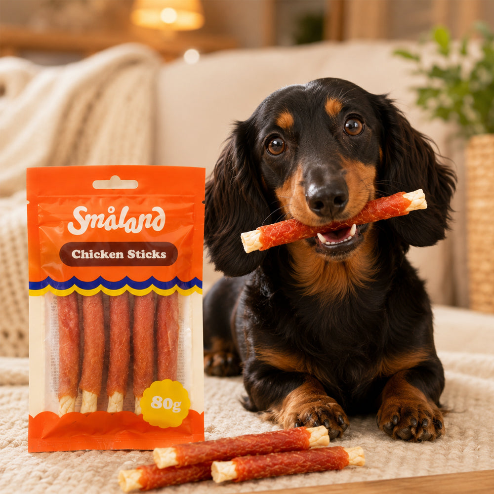 Se Småland Chicken Sticks 80g (tyggeben til hunde) ✔ Kæmpe udvalg i Satana - Køb online på udsalg og tilbud lige nu ✔ Billig fragt og hurtig levering - Varenummer: Satana-43423129436238 på lager - Udsalg på Personlig pleje > Op til 63% rabat - Kendte mærker på udsalg – over 1.329 brands