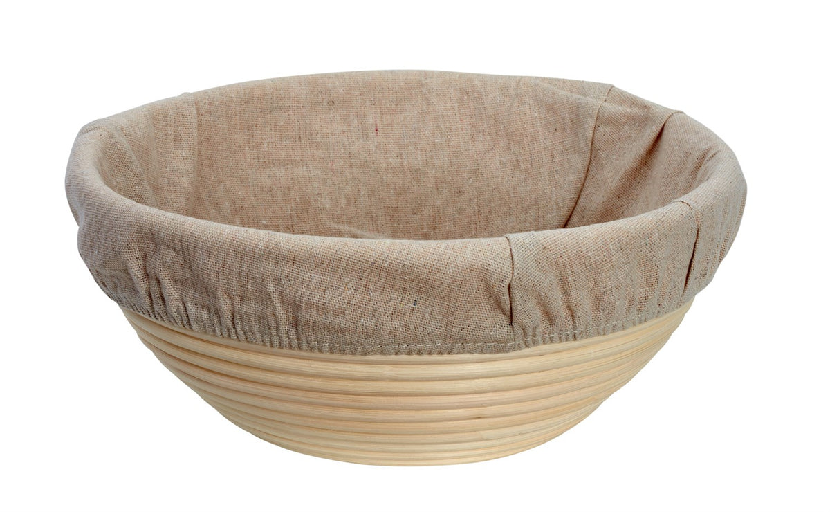 Hævekurv i rattan, Ø 28 cm og 11 cm høj, med aftageligt klæde