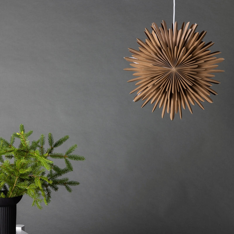 Se Topaz - Stjerneformet loftlampe i brunt papir, fire størrelser 60 cm. ❤ Kæmpe udvalg i 3-nordic - Køb online på udsalg og tilbud lige nu ❤ Billig fragt • Hurtig levering - Varenummer: 3-nordic-8315-7073 og barcode / Ean: på lager - Udsalg på Lamper - Jule- & hyggelys - Loftlamper Op til 61% rabat - Mere end 1.329 populære mærker på udsalg