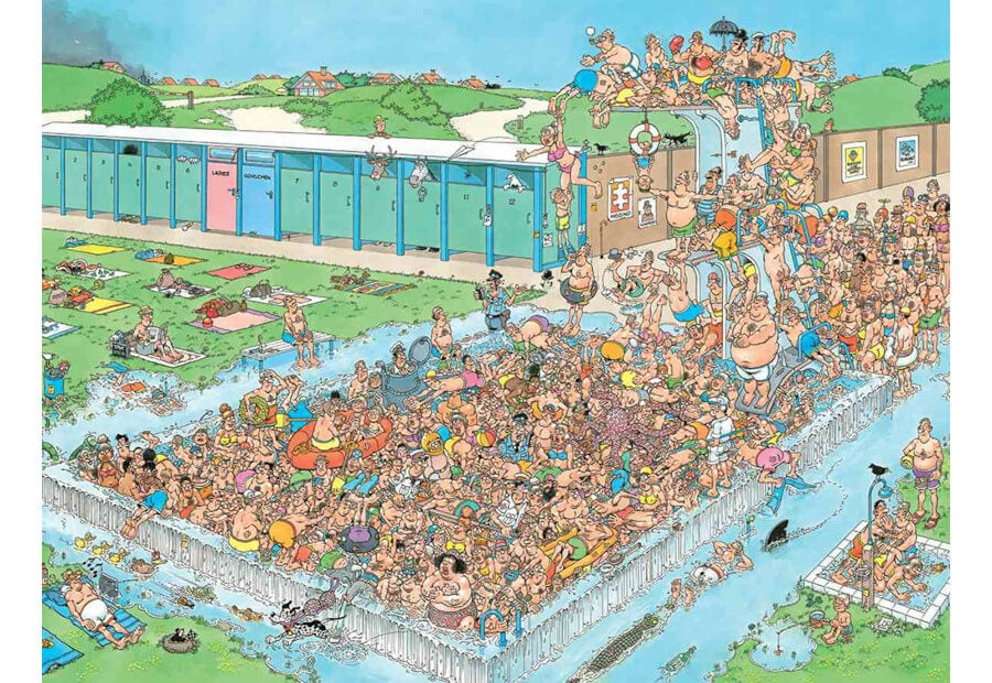 Jumbo puslespil Pool Pile-up, Jan van Haasteren, 2000 brikker