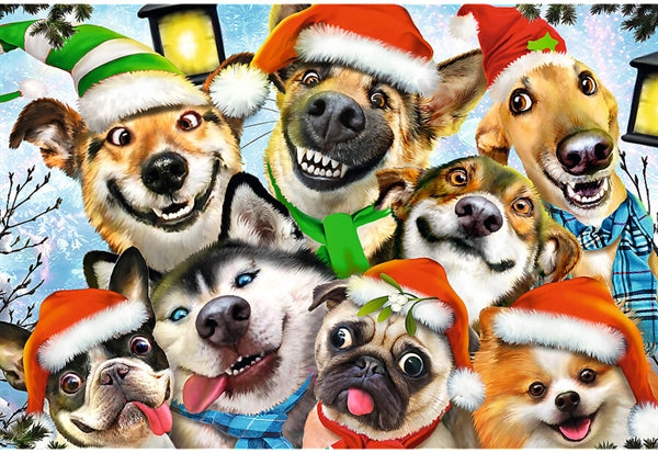 Trefl Festive Dogs træpuslespil med 500+1 brikker