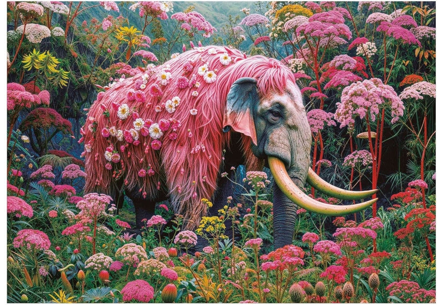 Educa puslespil med motivet Floral Elephant, 1000 brikker