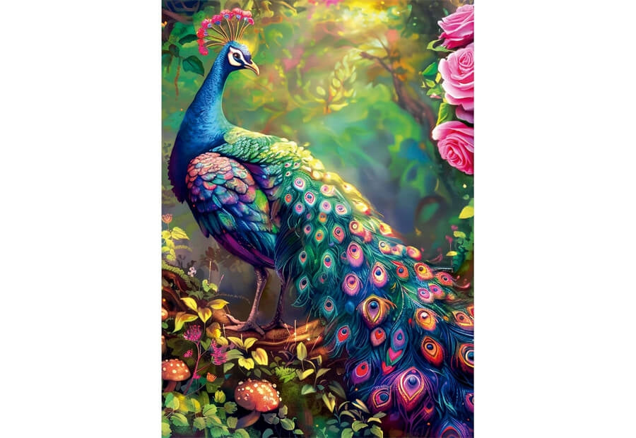Educa-puslespil Peacock Garden med 1000 brikker